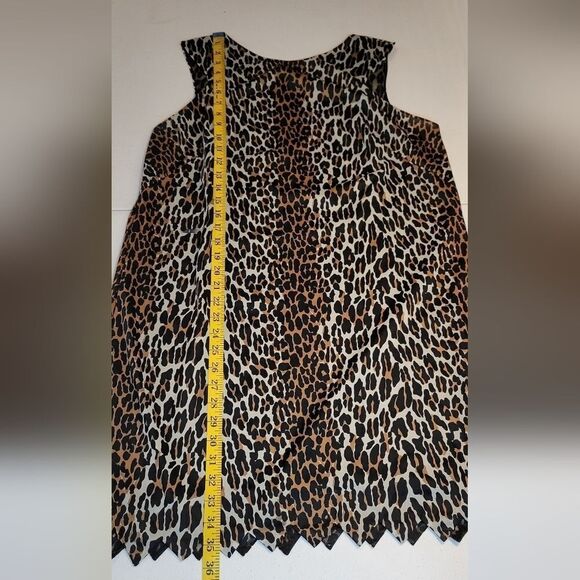 Vanity Fair 70s Leopard Print Nightgown Slip Dress Zigzag Hem Nylon Lounger - Picture 11 of 16